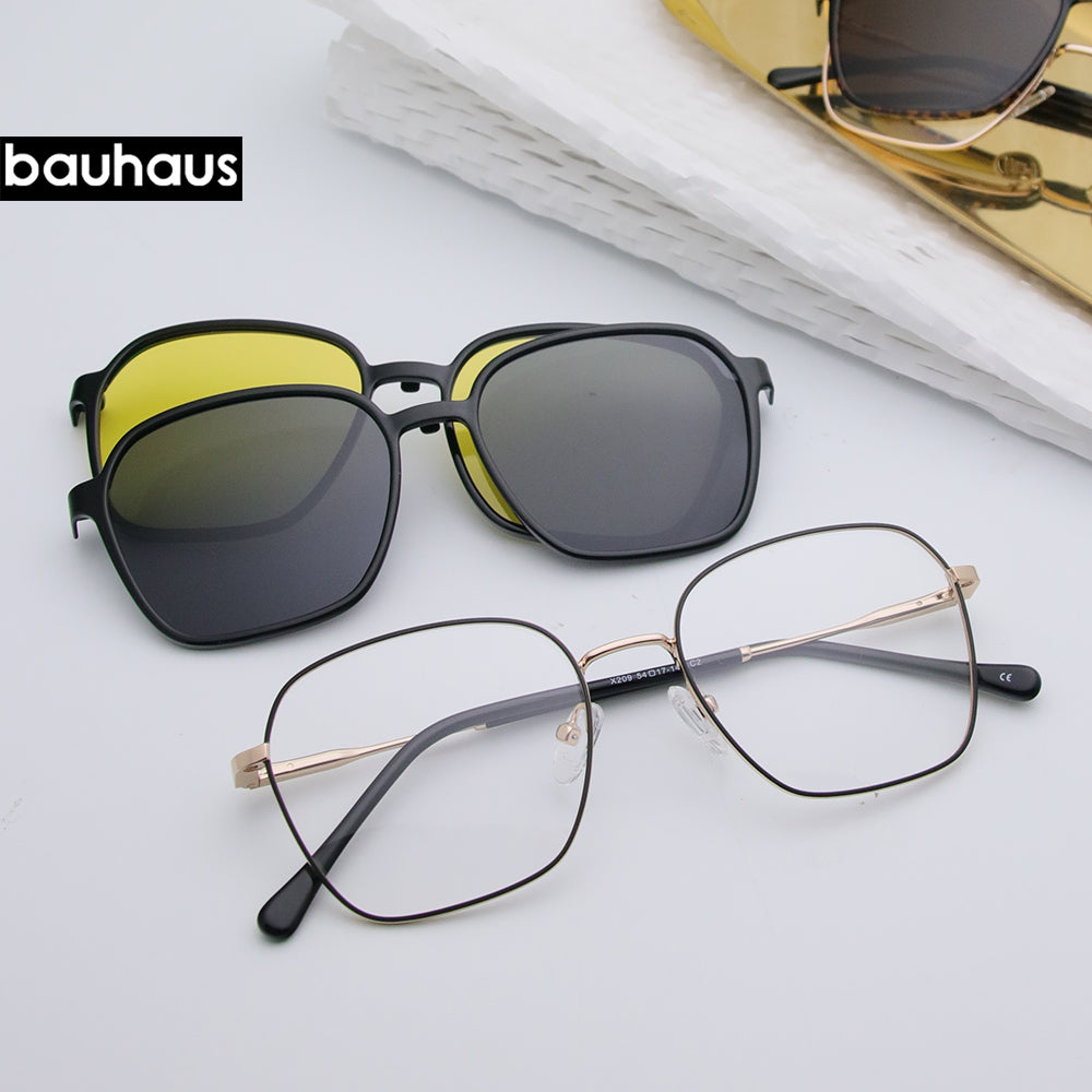 X209 Fashion Comfortable Magnet Eyeglasses Ultra Light Vintage Square Eyewear Prescription Glasses Frame For Men Women