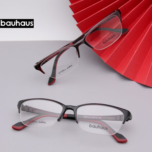 2082 lassic Business Eyeglasses Men Fashion Glasses Frames Myopia Half Rimless Optical Eyeglasses Frame Brand