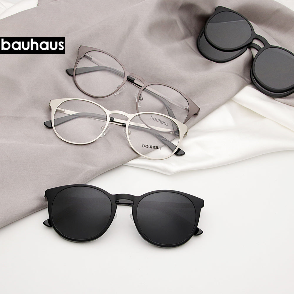 X106 bauhaus metal magnet frame glasses for man or women