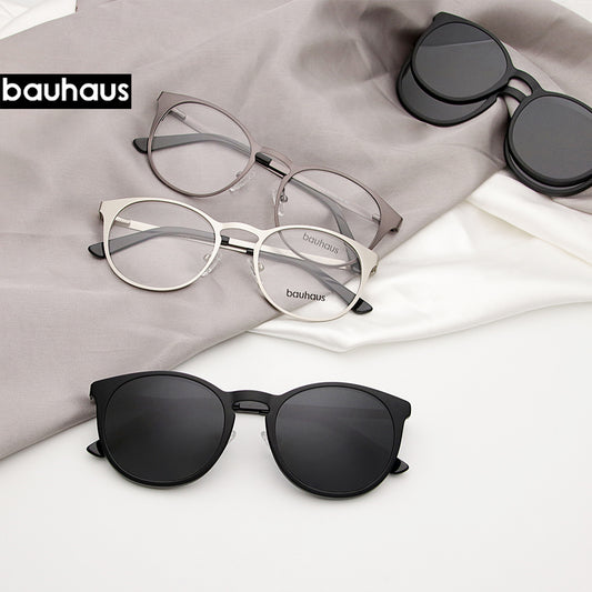 X106 bauhaus metal magnet frame glasses for man or women