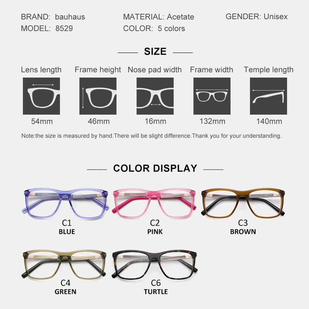 8529 Acetate Glasses Frame Men 2022 New Vintage Prescription Eyeglasses Optical Spectacles Eyewear