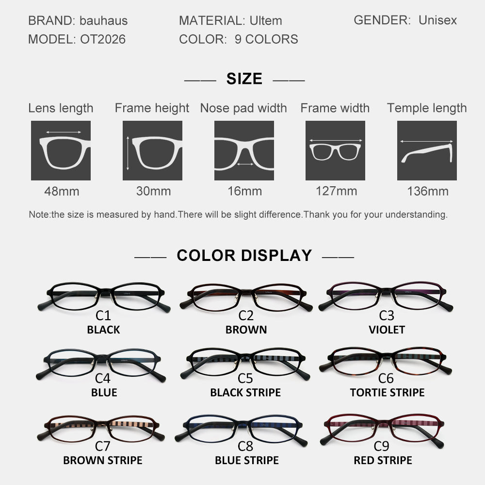 OT2026 quare Optical Glasses Women Frame Prescription Eyeglasses Frame Myopia Spectacles Frame Brand Eyewear