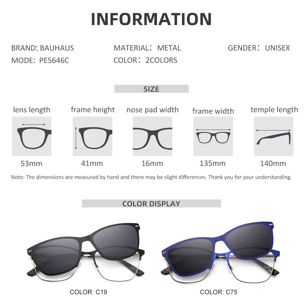 PE5646 Short-sighted glasses frame magnetic polarizing sunglasses clip men and women a dual-use mirror set variable short-sighte