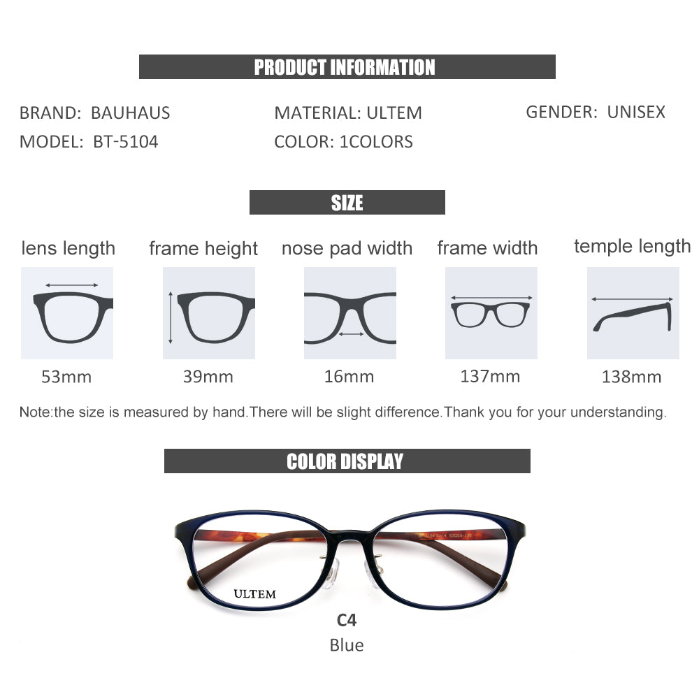 BT-5104 New Ultralight TR90 Glasses Frame Men Retro Prescription Eyeglasses Frames Women Myopia Optical Eyewear