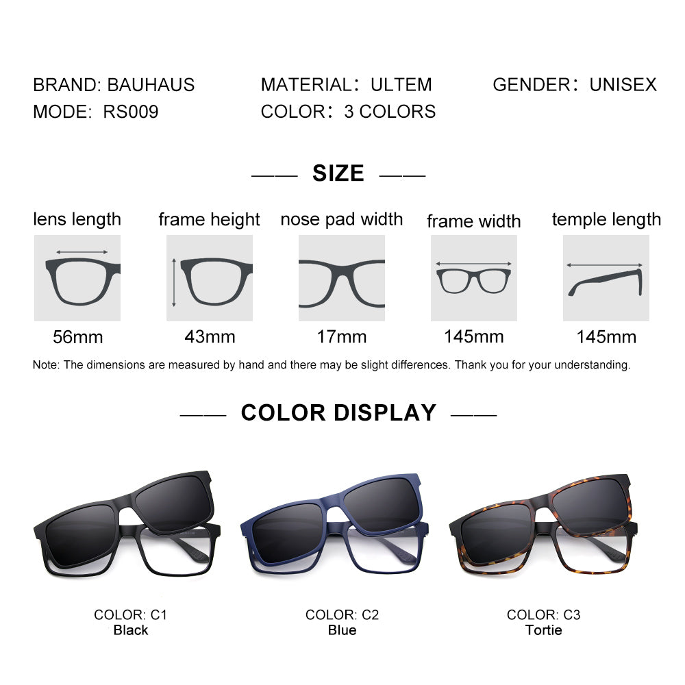 RS009 Ultra-Light Classic Magnetic Frame Sunglasses And Optical Glasses Combination New Model