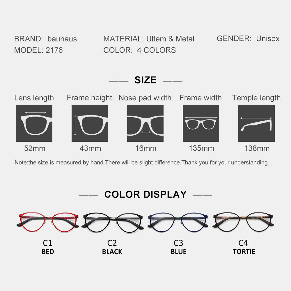 2176 Fashion Women Eyewear Retro Myopia Men Eyeglasses Frame Universal Glasses