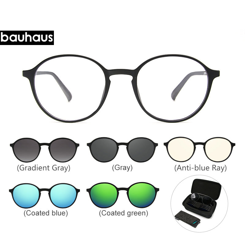 X3176 Bauhaus Double bridge Polarized Magnetic Polarized Sunglasses five color fashion Optical ULTEM Eyewear