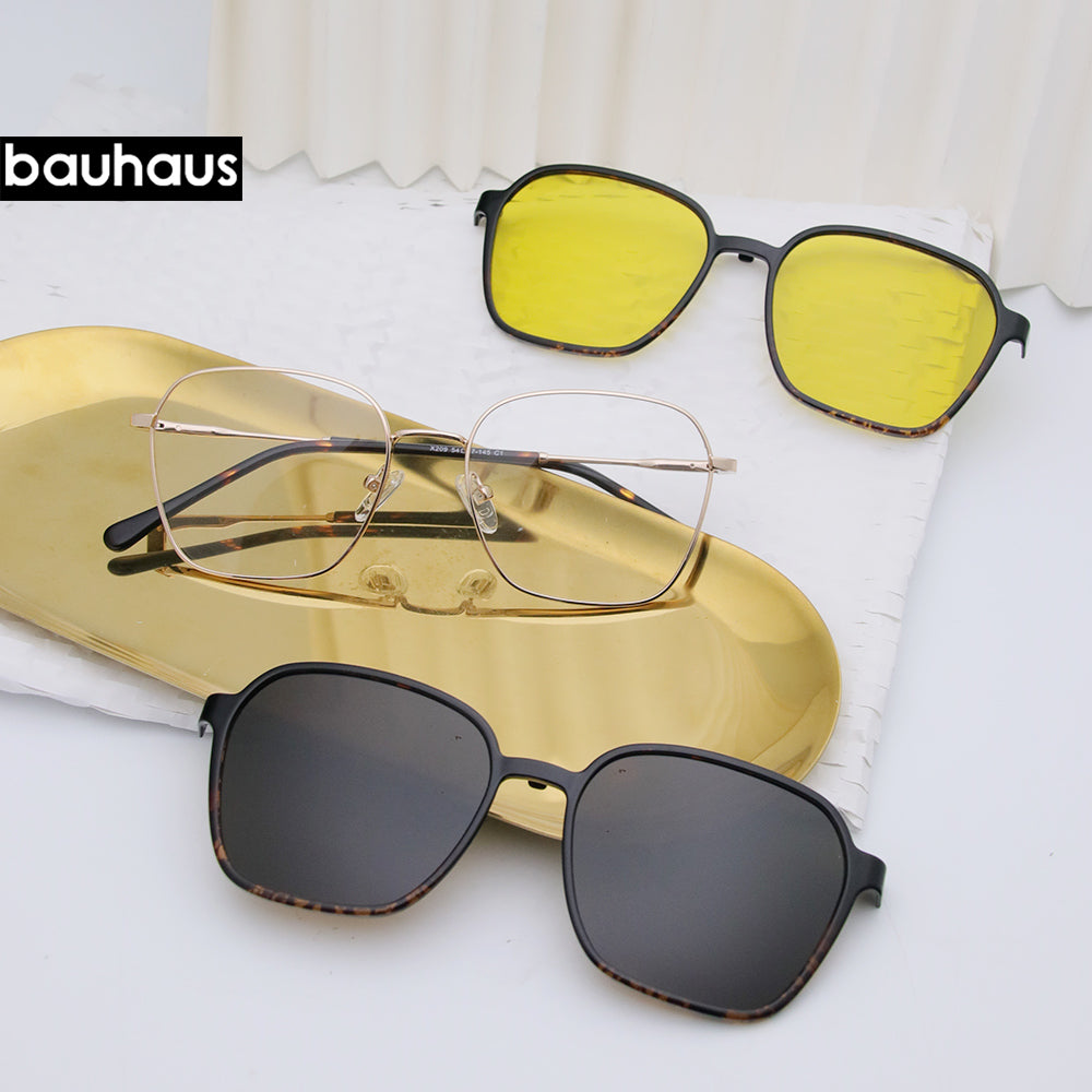 X209 Fashion Comfortable Magnet Eyeglasses Ultra Light Vintage Square Eyewear Prescription Glasses Frame For Men Women