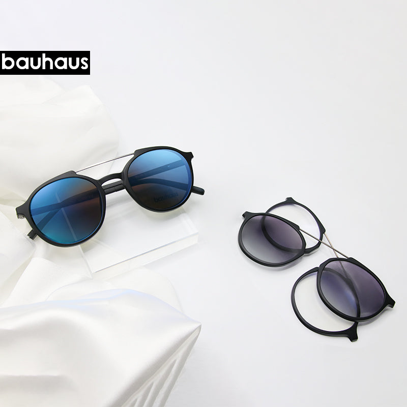 X3176 Bauhaus Double bridge Polarized Magnetic Polarized Sunglasses five color fashion Optical ULTEM Eyewear