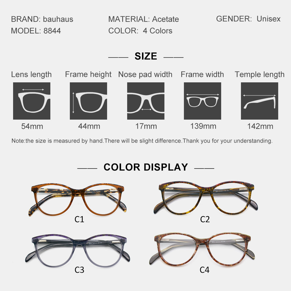 8844 Eyeglasses Cat Eye glasses women frame Fashion Brands Optical Frames Speactacles