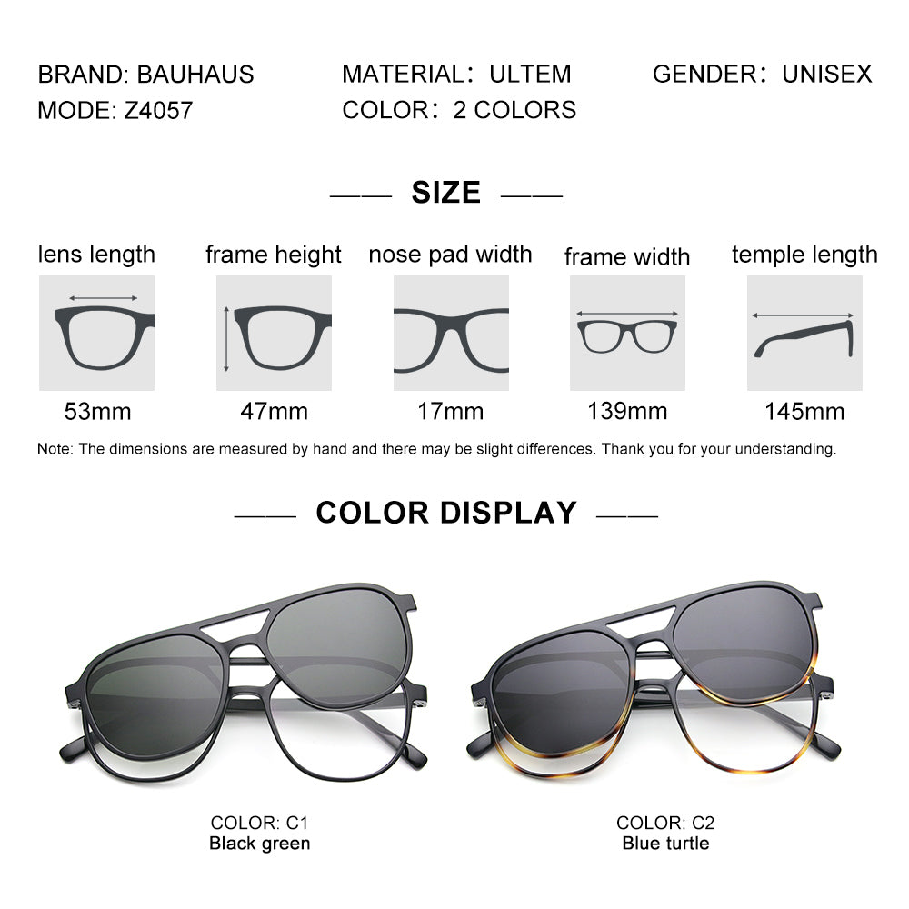 Z4057 Polarized Sunglasses Men Women Magnetic Clip On Glasses Optical Prescription Eyewear Frames Eyeglasses