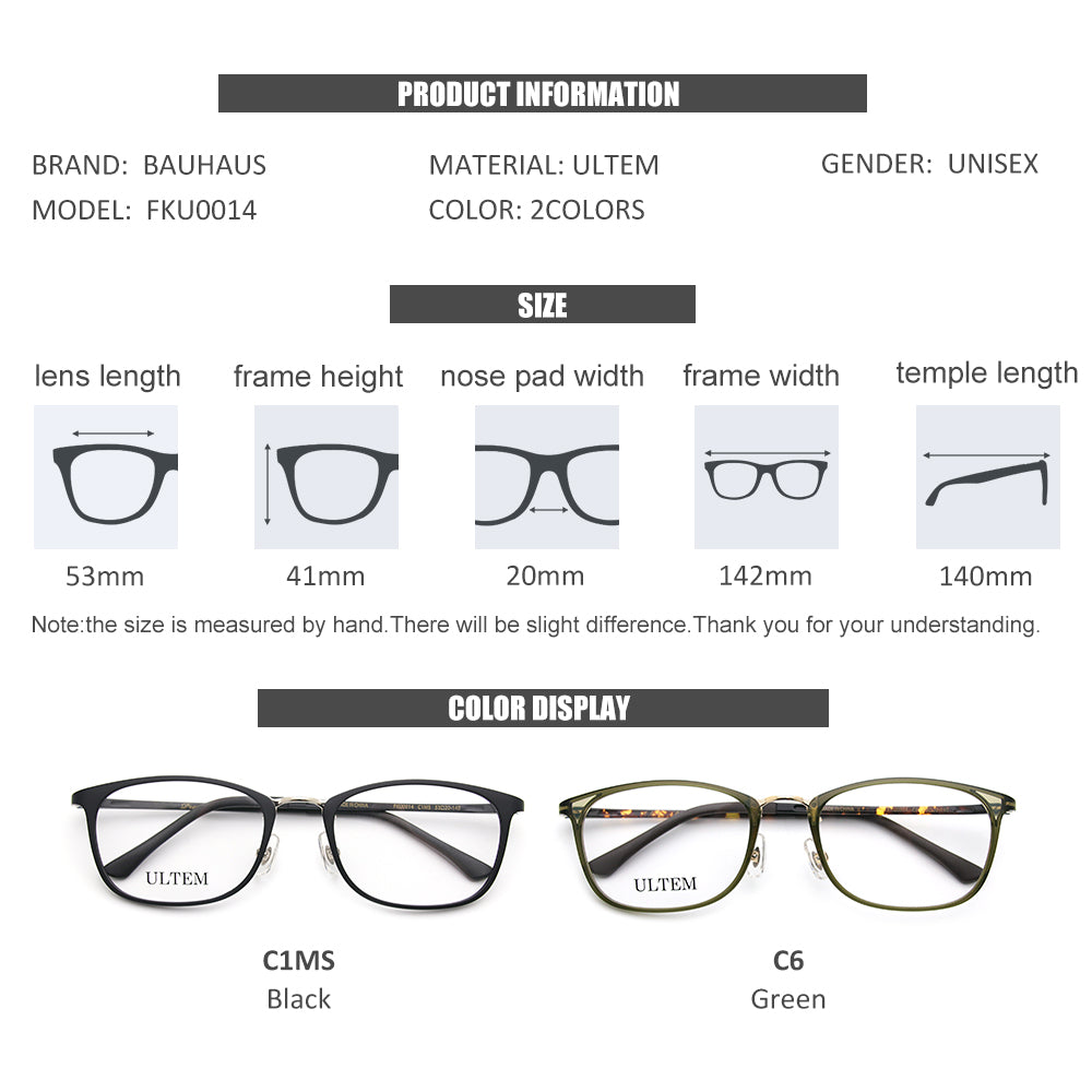 FKU0014 Optical Glasses Frame Prescription Eyeglasses Men Glasses for Male Eyewear