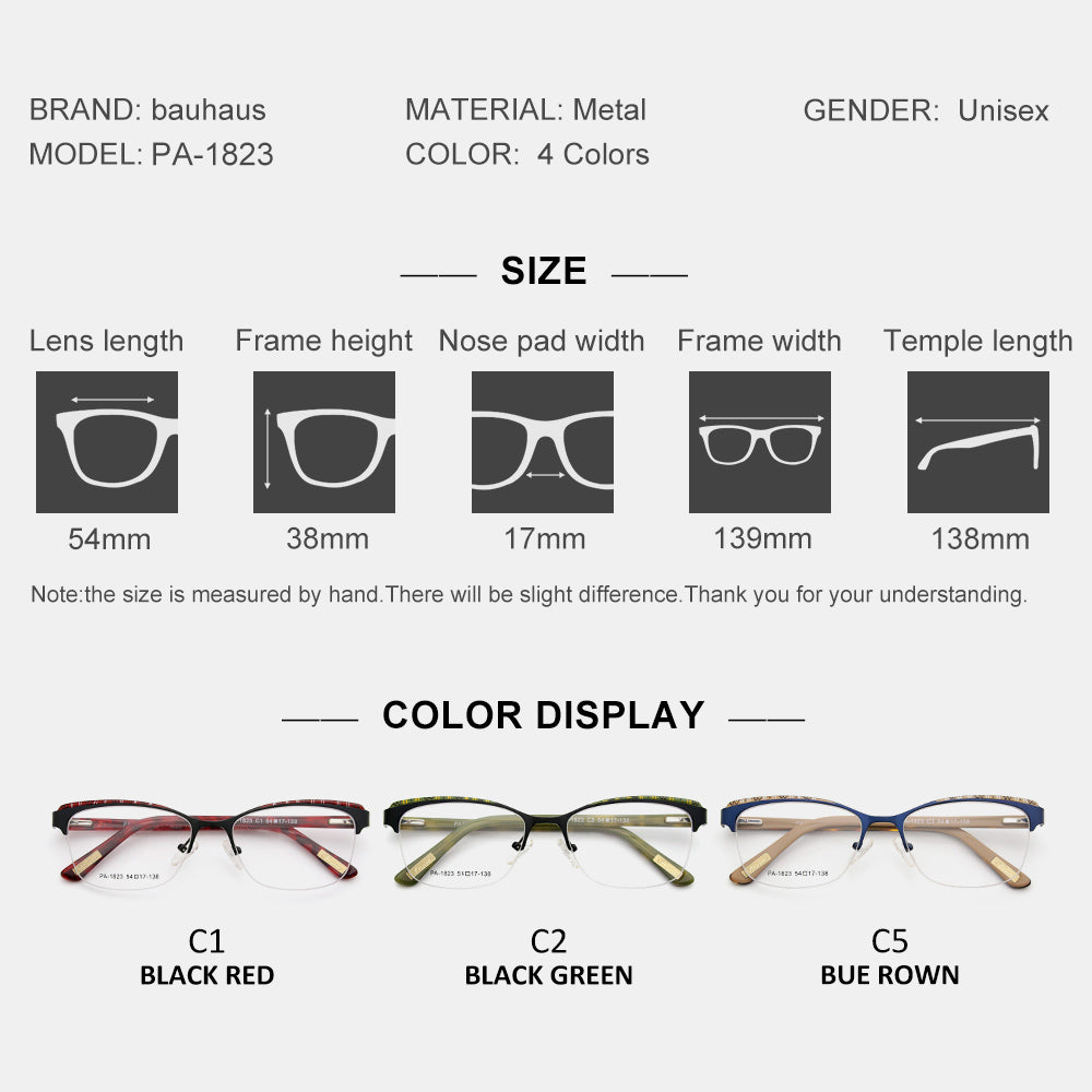 PA-1823 Vintage Metal Glasses Frames Men Women Optical Fashion Computer Glasses