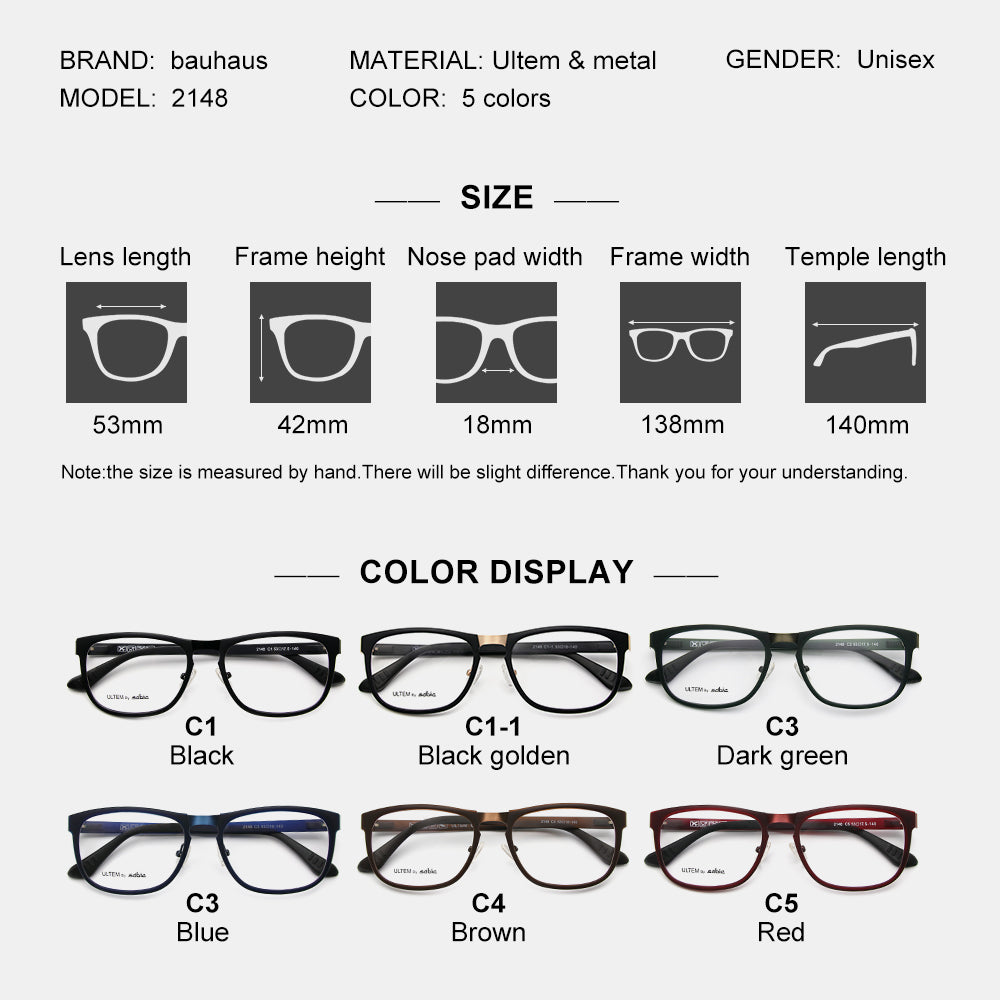 2148 Cheap Warehouse Clearance Free Shipping Ultem Plastic Light Eyeglasses Frame