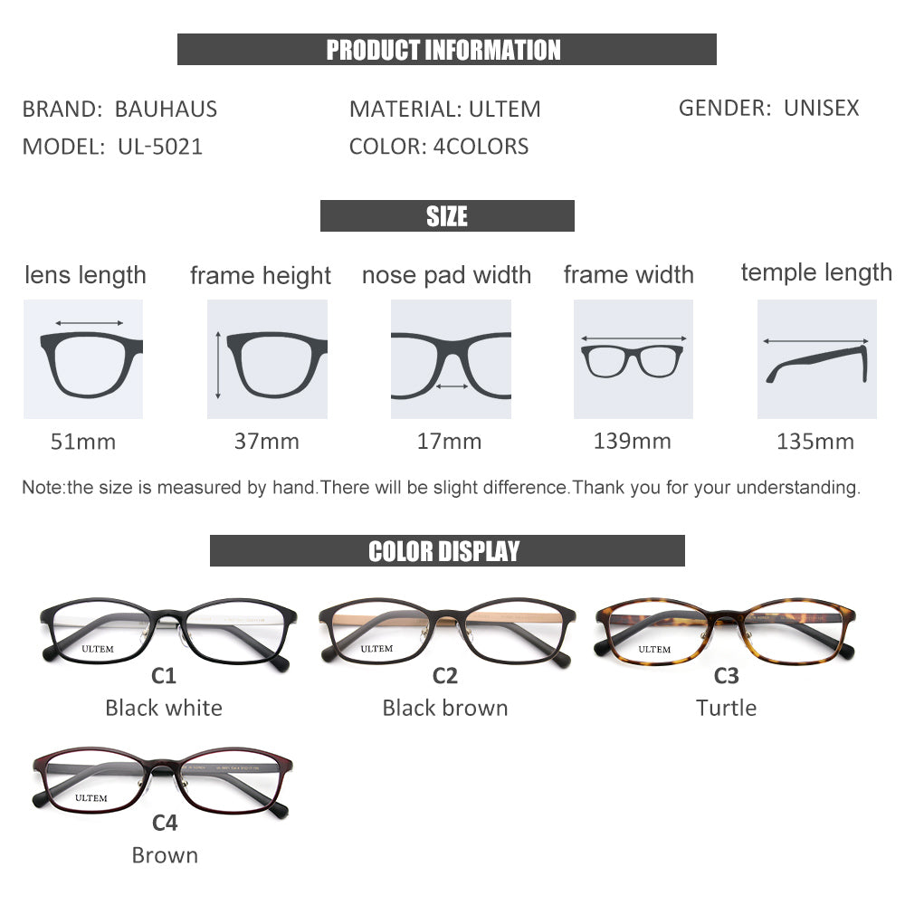 UL-5021Optical Glasses Frame Glasses Frame for Women Ultra-light Men Eyeglasses Frame