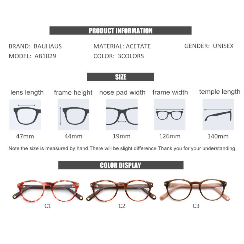 AB1029 Acetate Eyeglasses Myopia Optical glasses