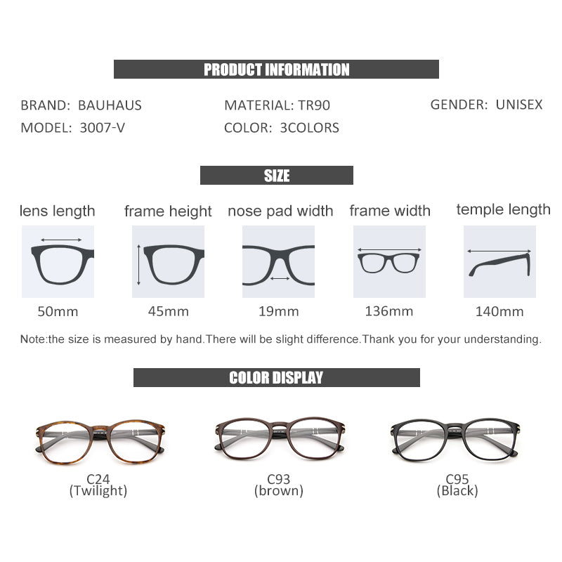 3007-V Big Frames Glasses Ultem material Optical