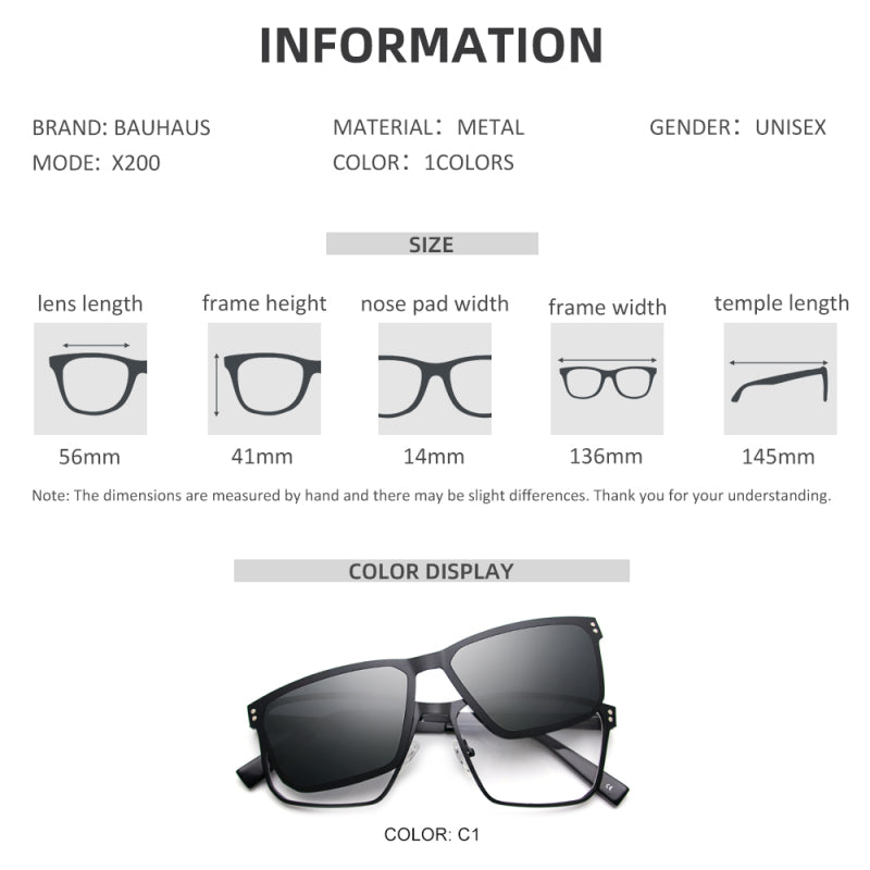 X200 Polarized Sunglasses Men Women Magnetic Clip On Glasses Metal Optical Prescription Eyeglass Frames Magnet Clips