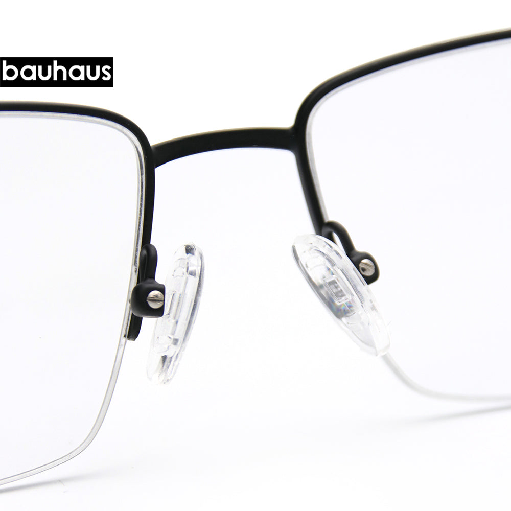 X302 Men's Semi-Frame Metal Magnet Holder Classic Business High-Quality Eyeglass Frame