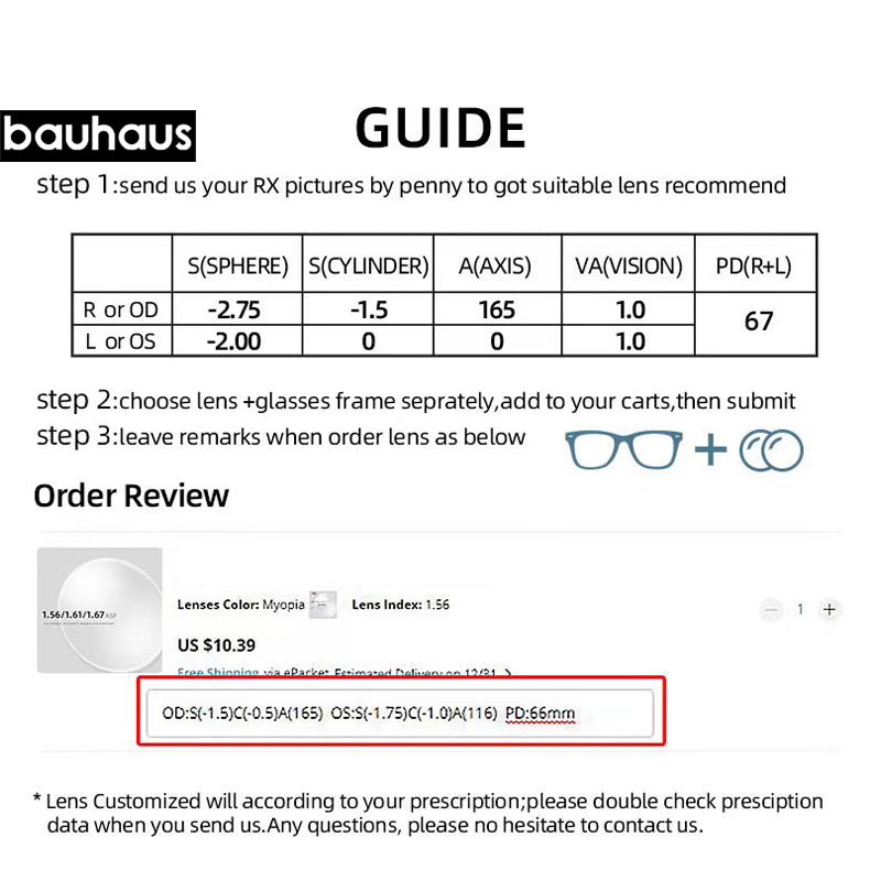 1.56 1.61 1.67 Index Prescription Lenses Resin lenses For Myopia/Hyperopia/Presbyopia