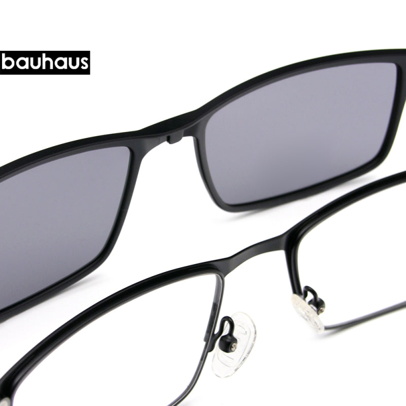 X110 Metal 2 In 1 New Style Magnet Clip On Glasses Frame Polarized Sunglasses For Men 2023 Optical Computer Glasses UV400