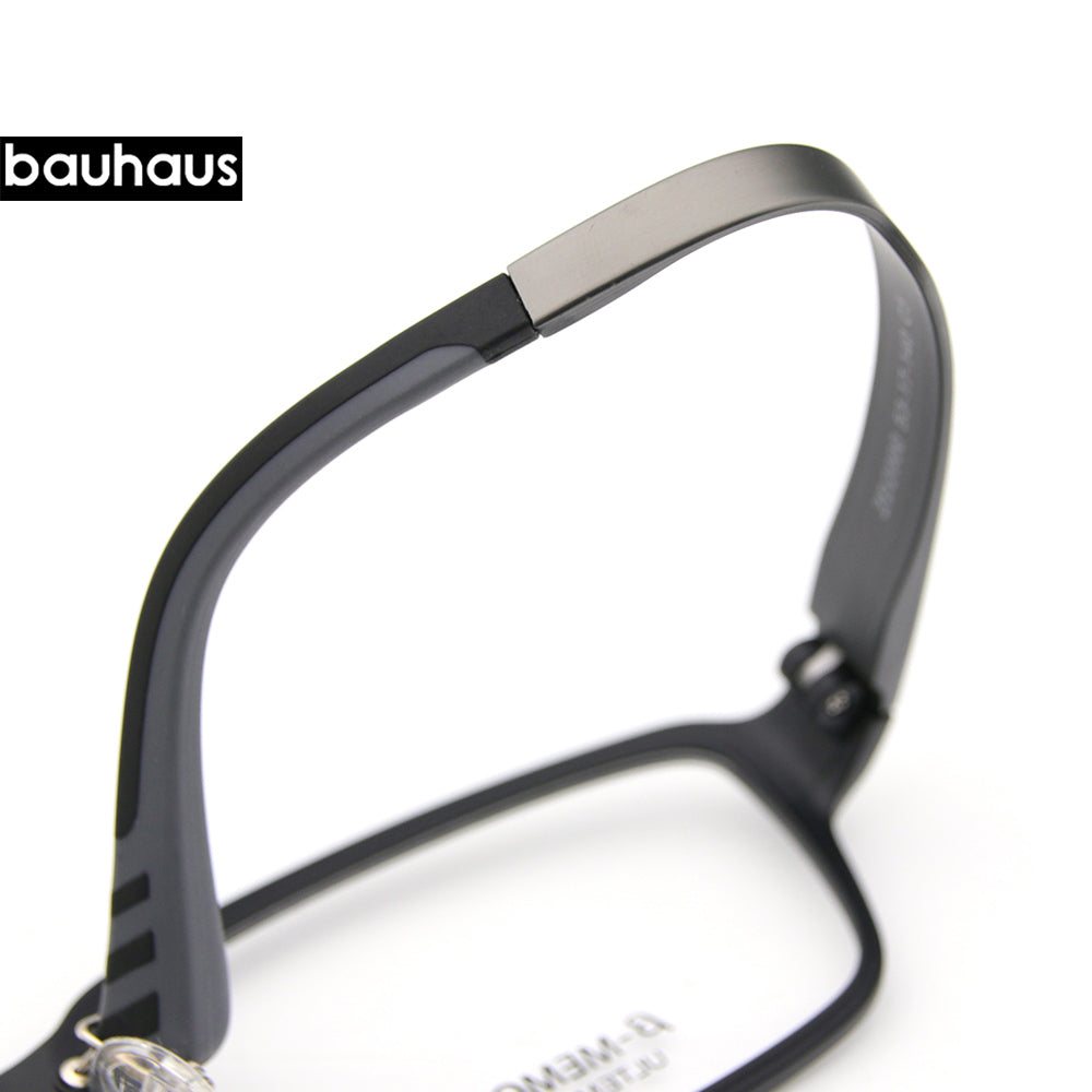 2000 Ultra Light Fashion TR90 Super Flexible Pure Titanium Comfortable Square Optical Prescription Glasses Frame Men