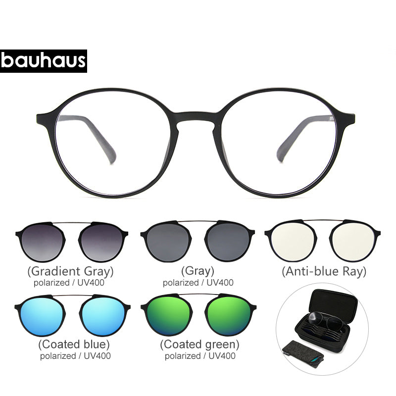 X3176 Bauhaus Double bridge Polarized Magnetic Polarized Sunglasses five color fashion Optical ULTEM Eyewear