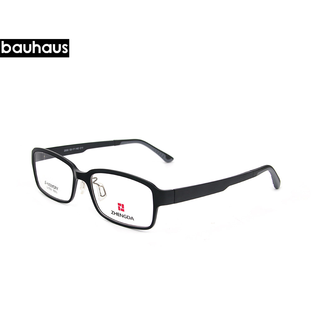 2000 Ultra Light Fashion TR90 Super Flexible Pure Titanium Comfortable Square Optical Prescription Glasses Frame Men