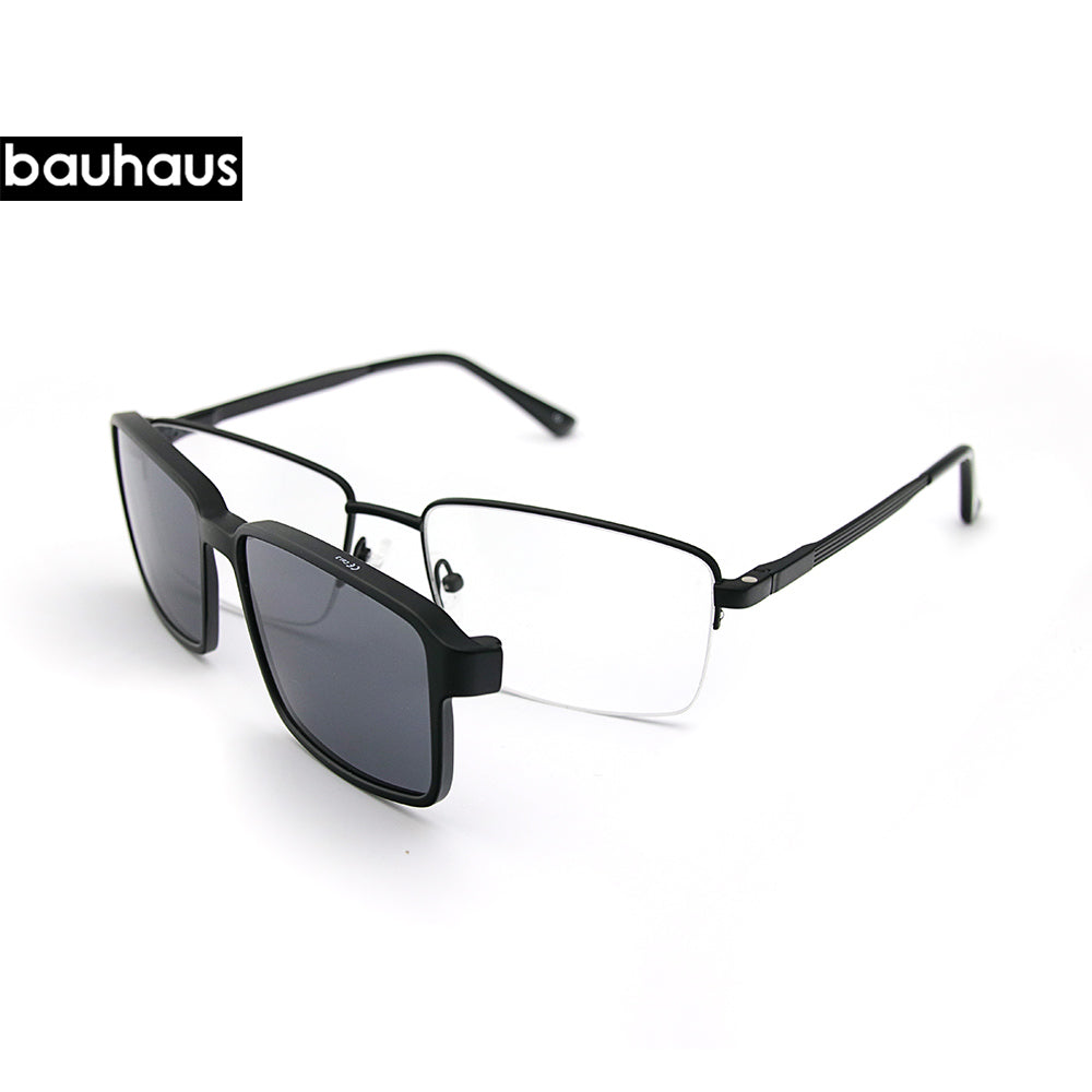 X302 Men's Semi-Frame Metal Magnet Holder Classic Business High-Quality Eyeglass Frame