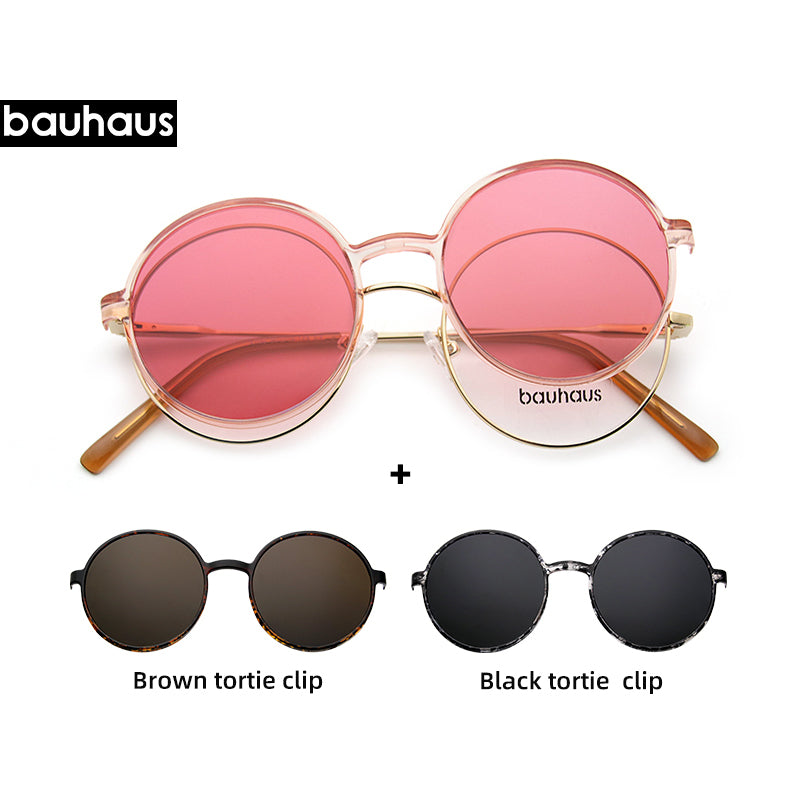 X100 Magnet sunglasses polarized Retro Round metal frames