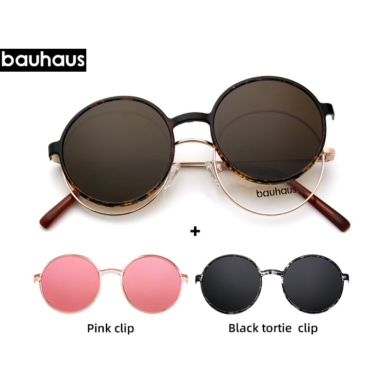 X100 Magnet sunglasses polarized Retro Round metal frames