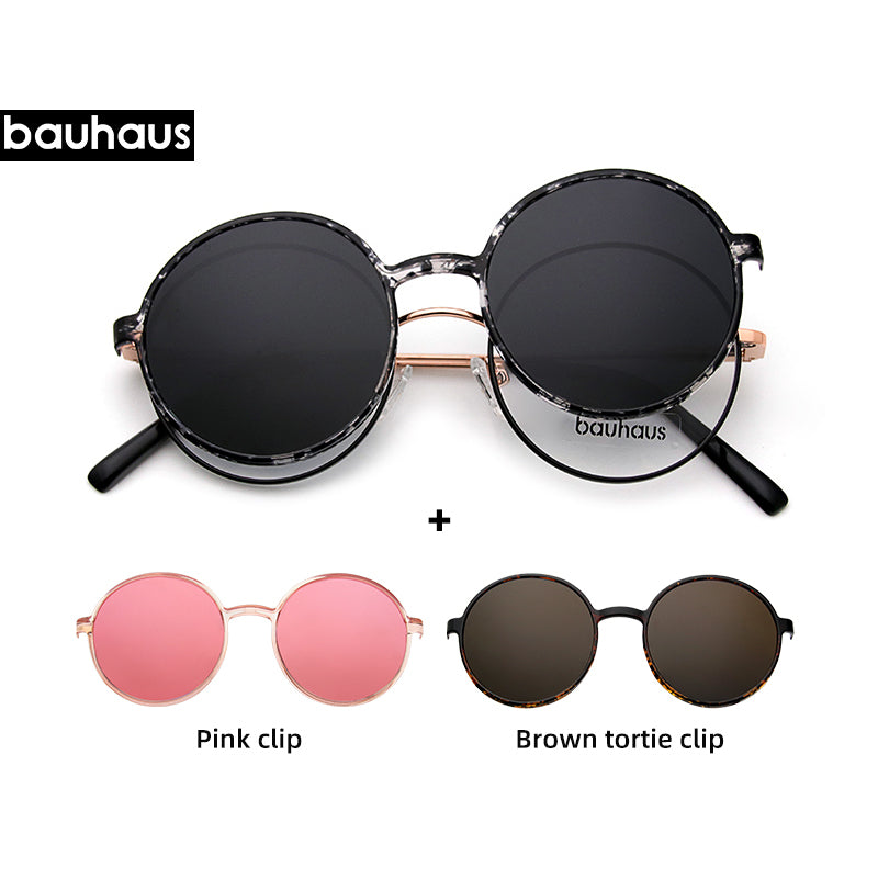 X100 Magnet sunglasses polarized Retro Round metal frames