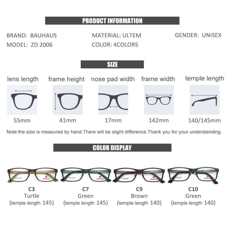 2006 Fashion unisex Square glasses plain glasses full frame glasses for men and women