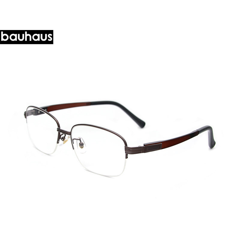 3 Glasses Frame Men Square Myopia Prescription Optical Eyeglasses New Metal Half Eyewear